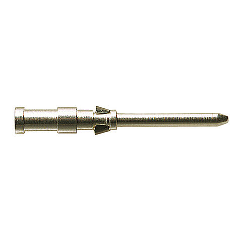 Pin contact for crimp terminal from the series D, DD, MO 10P and MO RJ45, silver plated and with terminal cross-section 0,5qmm