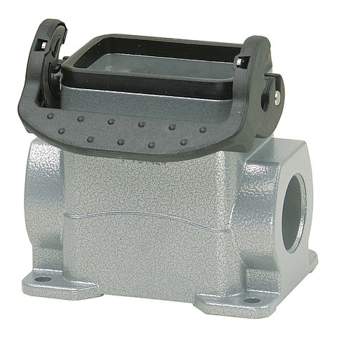 Wall mount housing B6, BB10, DD24 and MOB6 from aluminium, height 74mm with single locking system and cable gland 1xM32
