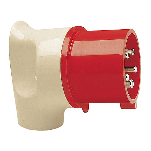 MONDO angled plug 32A 4P 6h with back part in pearl white