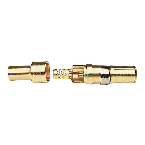 Sleeve contact for crimp and solder terminal from the series MO 3P coax, gilded and for cable size RG58