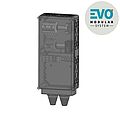 Integrierbarer Verteiler EVO add für einseitig bestückbare Stele EVO vario mit Klemmen bis 50qmm, LSS, Kombi-Ableiter und integriertem Netzwerkverteiler