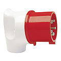 MONDO angled plug 32A 3P 6h with back part in pure white
