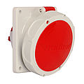 Waterproof panel socket angled 16A 5P 6h with flange 100x92mm
