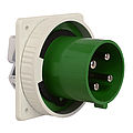 Waterproof panel appliance inlet straight 125A 4P 2h with screw terminal, screwed flange 130x130mm and pilot contact